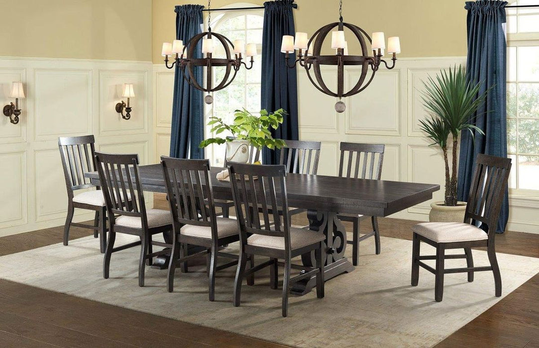 Elements International Stone Ladder Back Side Chair (Set of 2) in Cream/Dark Ash