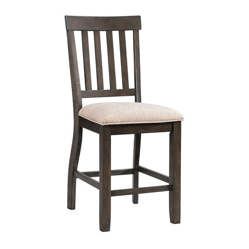 Elements International Stone Counter Height Chair (Set of 2) in Cream/Dark Ash image