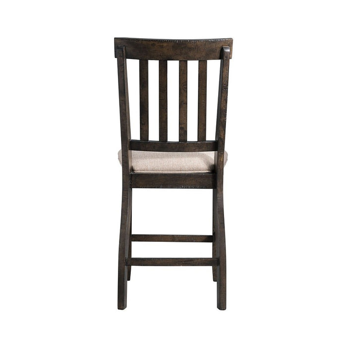 Elements International Stone Counter Height Chair (Set of 2) in Cream/Dark Ash