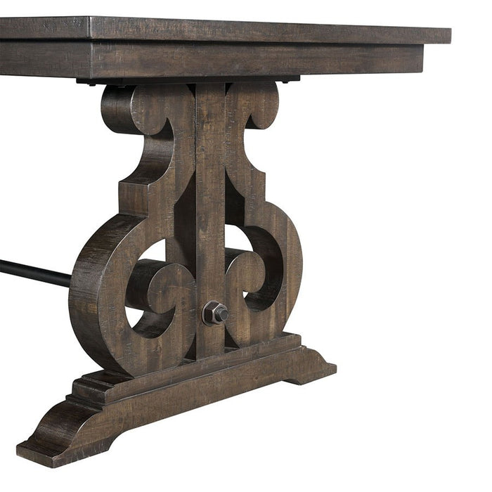 Elements International Stone Counter Height Dining Table in Dark AshC