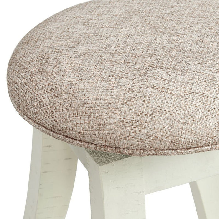 Elements International Stone 24 Inch Counter Height Stool (Set of 2) in White