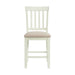 Elements International Stone Counter Height Slat Back Side Dining Chair (Set of 2) in White image