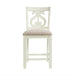 Elements International Stone Counter Height Swirl Back Side Dining Chair (Set of 2) in White image