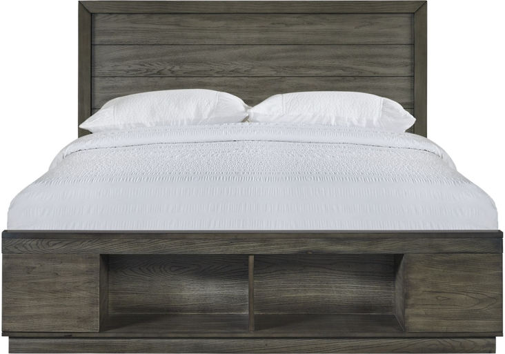 Elements International Elation King Storage Bed in Gray ET610KB