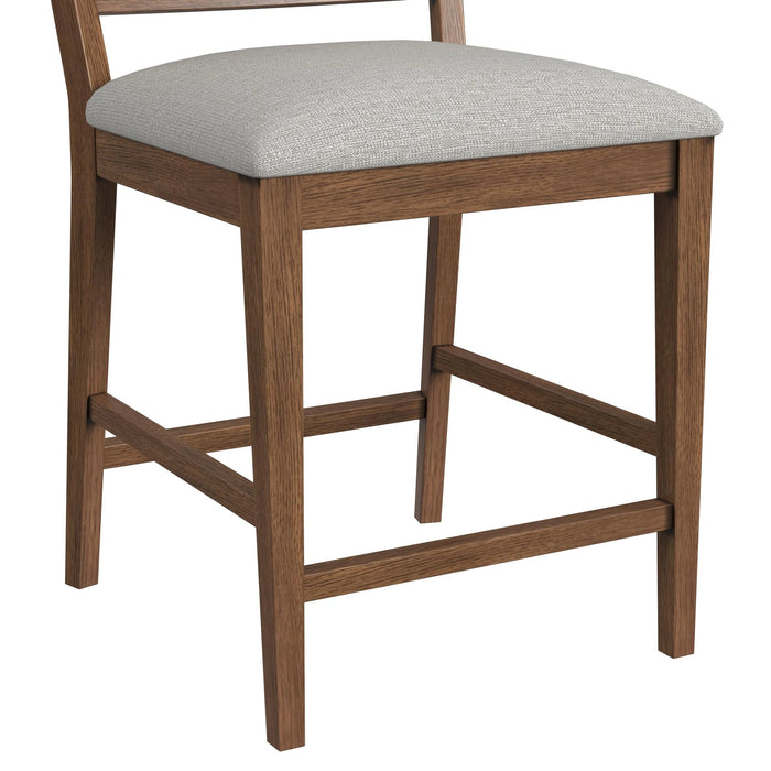 Glinda Side Chair with Light Grey Fabric in Brown (2 Per Carton)