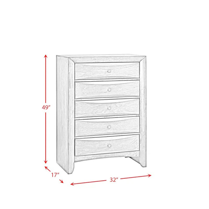 Elements International Emily 5 Drawer Chest in Black