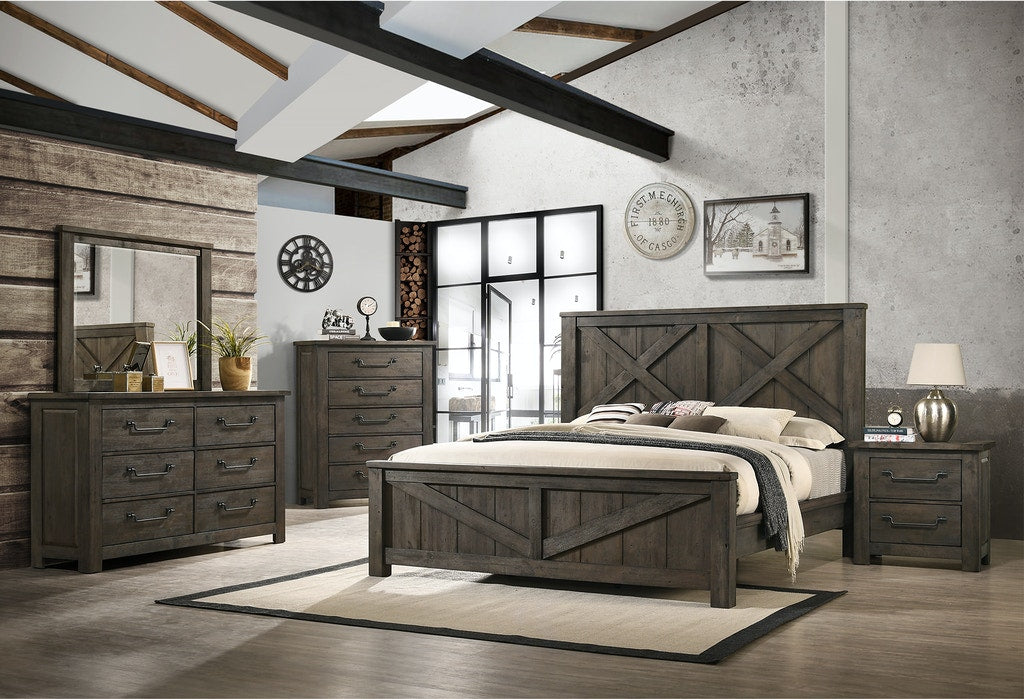Elements International Maverick 5 Drawer Chest in Dark Brown