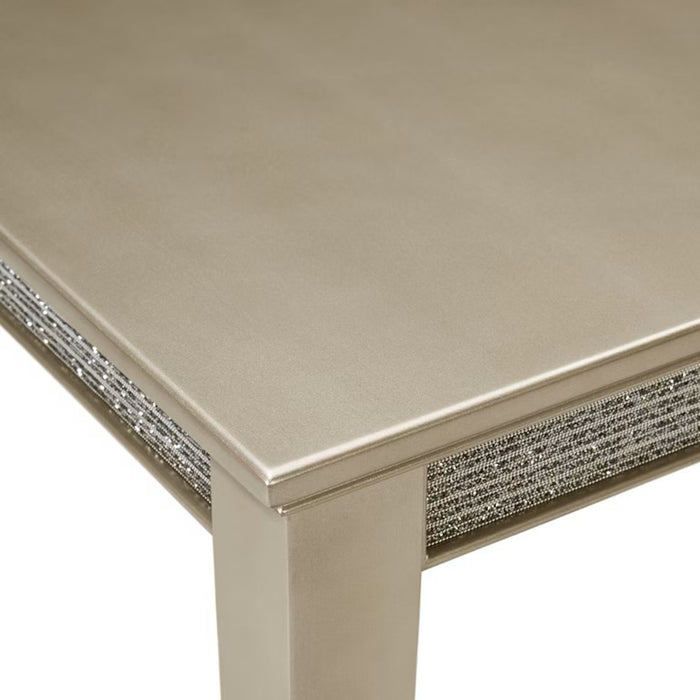 Elements International Maxwell Dining Table in Champange