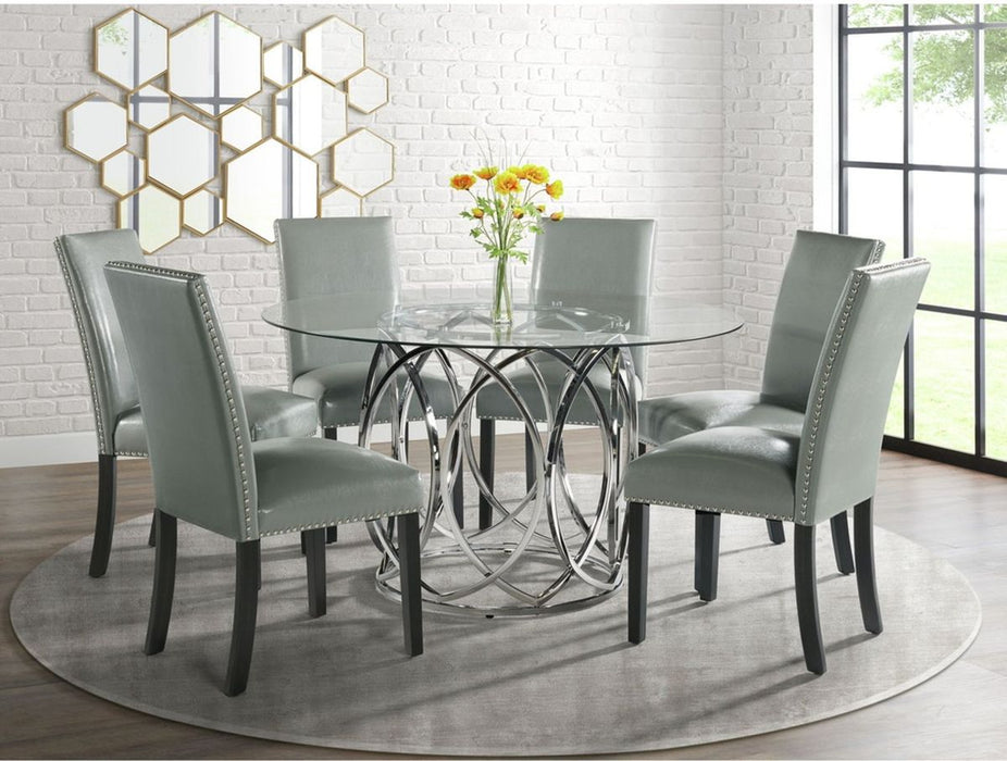 Elements International Merlin Meridian Side Chair (Set of 2) in Grey