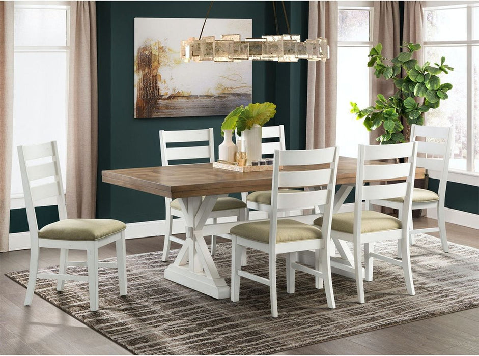 Elements International Park Creek Rectangular Dining Table in Two-Tone