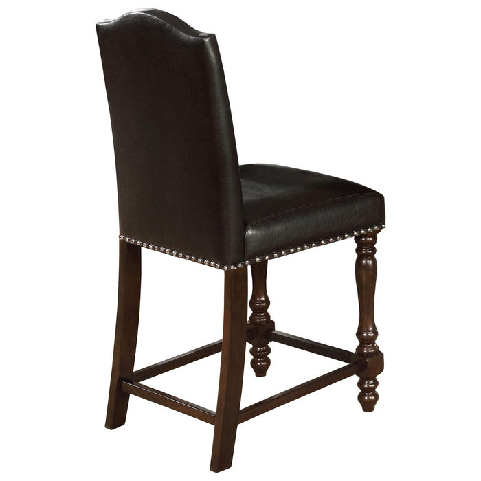 Crown Mark Langley Counter Height Chair (Set of 2) in Dark Brown