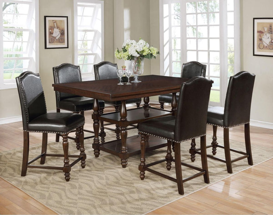 Crown Mark Langley Counter Height Chair (Set of 2) in Dark Brown