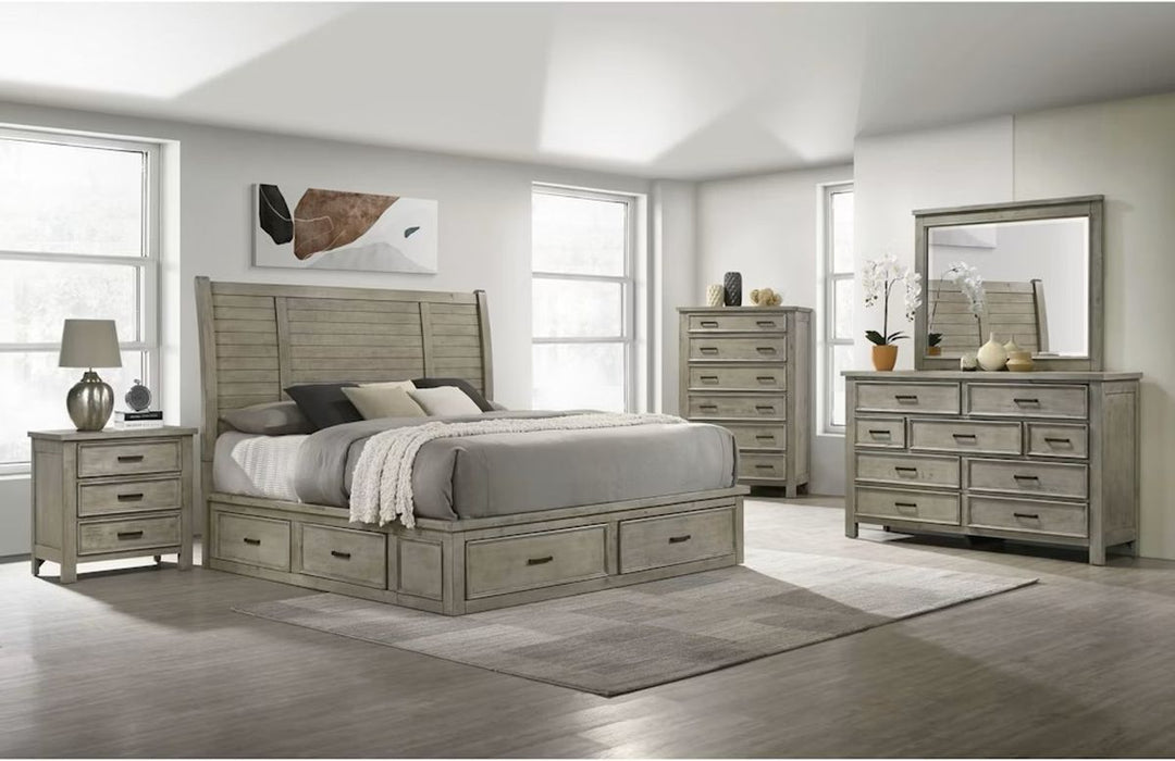 Elements International Sullivan Nightstand in Drift Grey