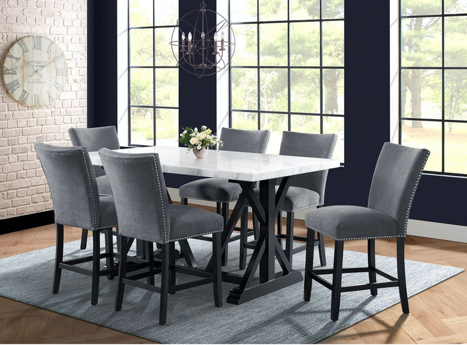 Elements International Tuscany Counter Height Dining Table in Black/White CTC107CTC