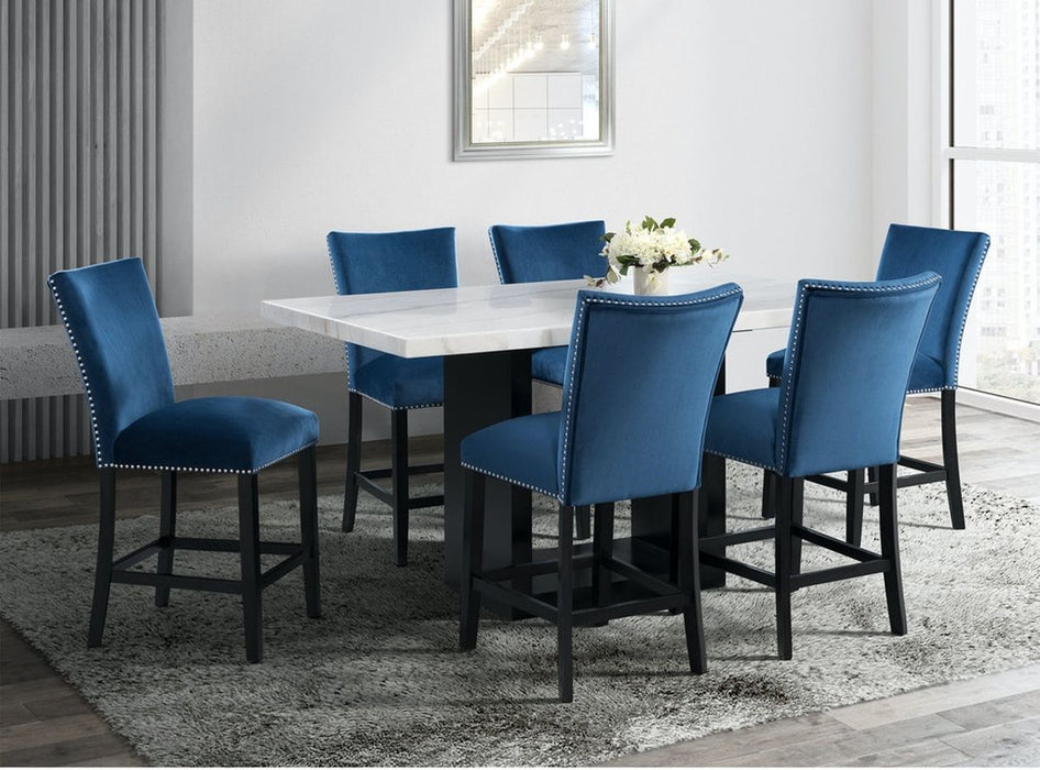 Elements International Valentino Counter Height Dining Table in Black/White CVL500CTC