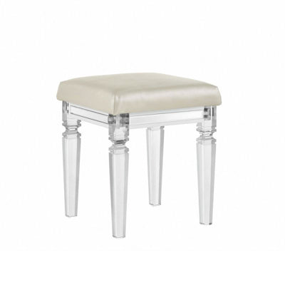 Elements International Twenty Nine Vanity Stool in White image